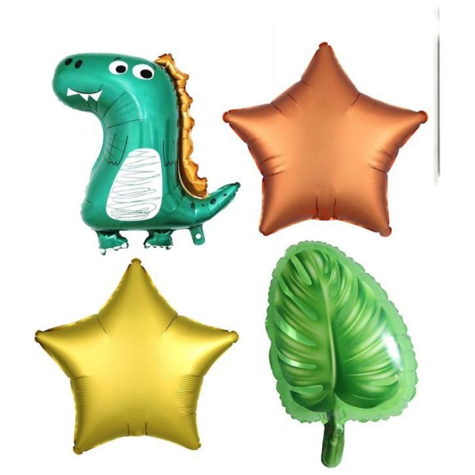 Kit 4 Globos Aluminio Dino ROAR! 