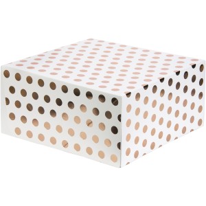 Caja para Pastel con Lunares en Oro Rosa - 26cm