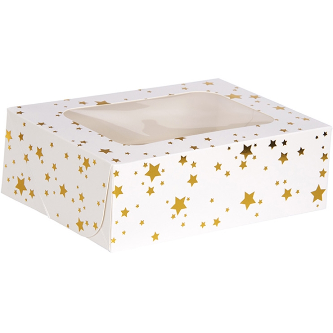 Caja de Cupcakes 6 Estrellas - Oro 