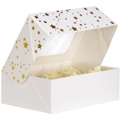 Caja de Cupcakes 6 Estrellas - Oro. n1