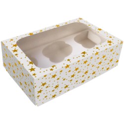 Caja de Cupcakes 6 Estrellas - Oro. n3