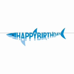 Guirnalda de letras Happy Bitthday Shark Party