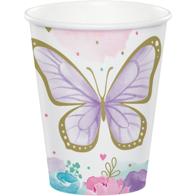 8 vasos de mariposa 