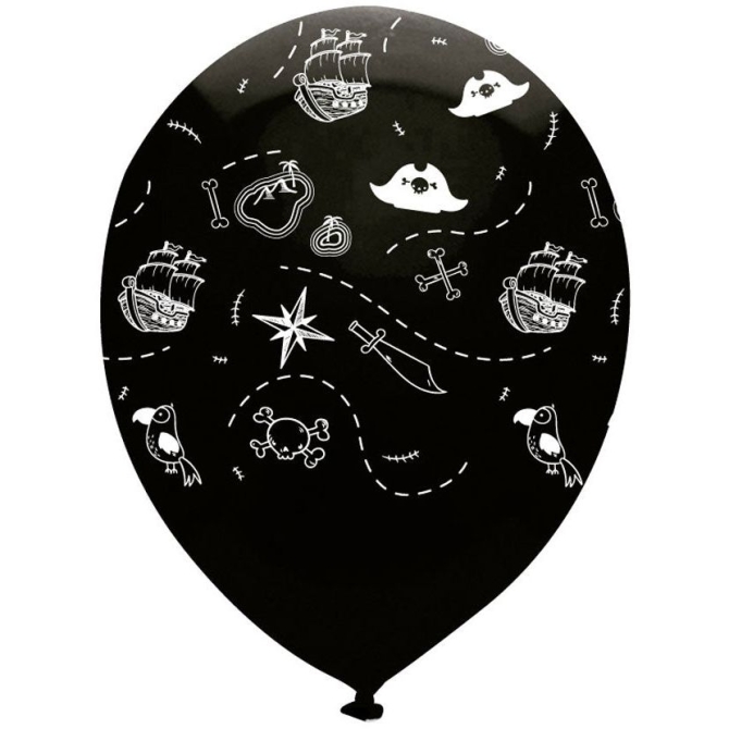 6 globos piratas de la isla del tesoro 