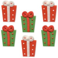 Paquete de 6 adornos decorativos para regalo (4,2 cm) - Azcar