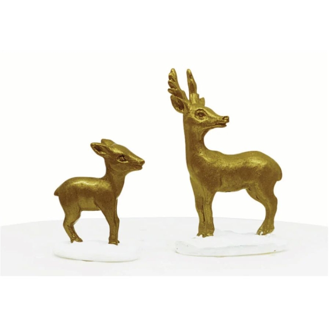 2 Decoraciones para lonas - El ciervo y su cra dorada 