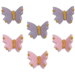 6 decoraciones de azcar de mariposa
