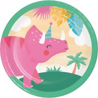 8 platos pequeos de nia dinosaurio