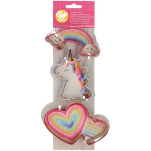 Wilton Juego de 3 cortadores de galletas de unicornio mgico