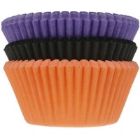 75 estuches para cupcakes de Halloween - Naranja/Negro/Prpura