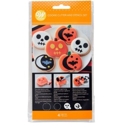 Juego de 4 moldes para galletas y plantillas de Halloween. n2