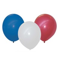 25 Globos - Azul, Blanco, Rojo  30 cm