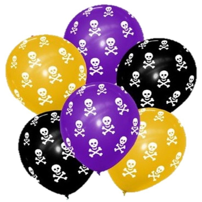 6 globos calavera 