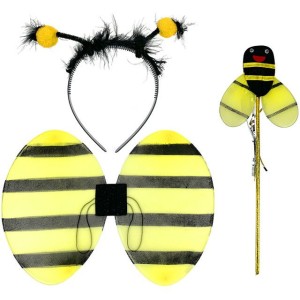 Set Abeja 3 Piezas - Alas + Diadema + Varita