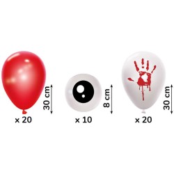 Kit 50 Globos Halloween Ojos Sangrientos. n1