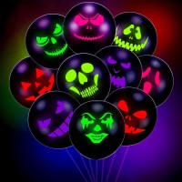 10 globos de Halloween: reaccin a la luz ultravioleta negra