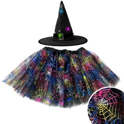 Disfraz Infantil Gorro de Bruja  +  Tut LED - Talla nica. n1