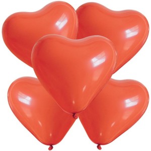 5 Globos Corazn Rojo - 26 cm