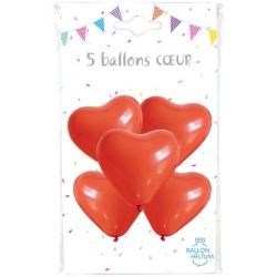 5 Globos Corazn Rojo - 26 cm. n2