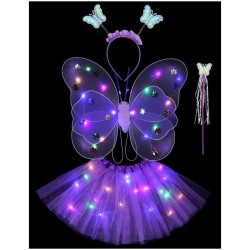 Conjunto de mariposas LED moradas. n2