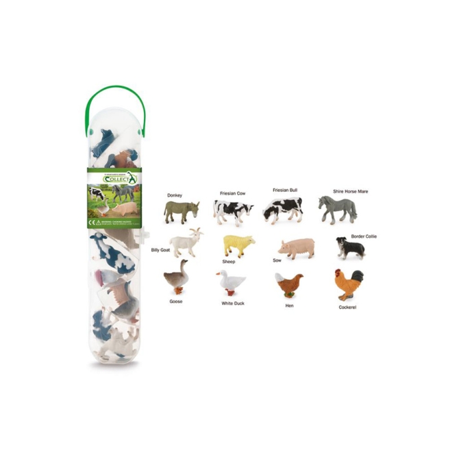 12 minifiguras de animales de granja 