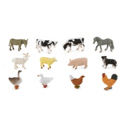 12 minifiguras de animales de granja. n1