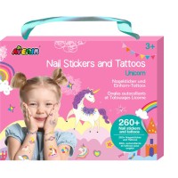 Caja de Tatuajes y Pegatinas para Uas - Unicornio