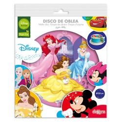 Disco oblea Princesas Cenicienta / Ariel / Bella (20 cm). n1