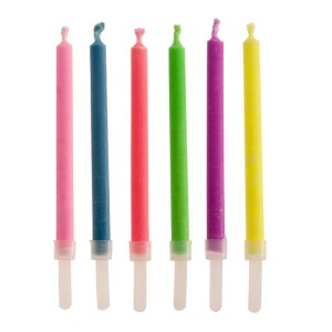 6 velas de Lama de colores