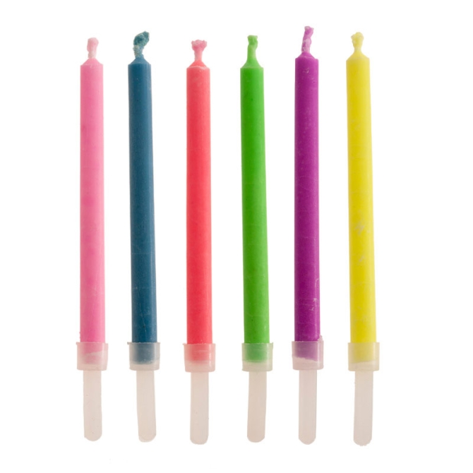 6 velas de Lama de colores 