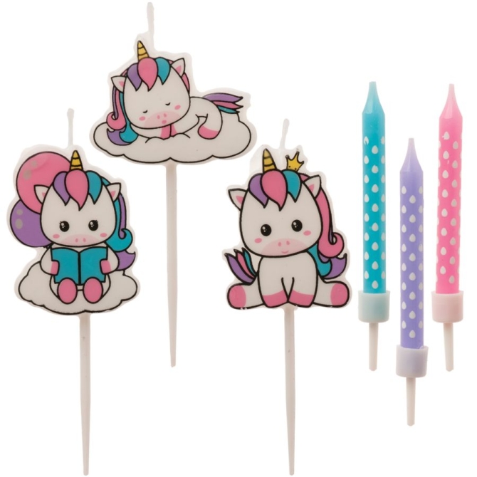 Mezclar velas de cumpleaos de unicornio 