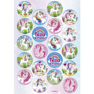 20 Tesia Unicornio Mini Disco - Comestible