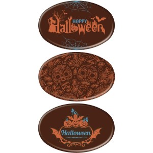 2 Platos Halloween Ovalados (5,5 cm) - Chocolate