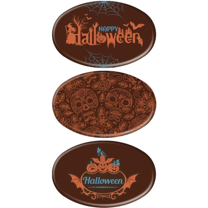 2 Platos Halloween Ovalados (5, 5 cm) - Chocolate 