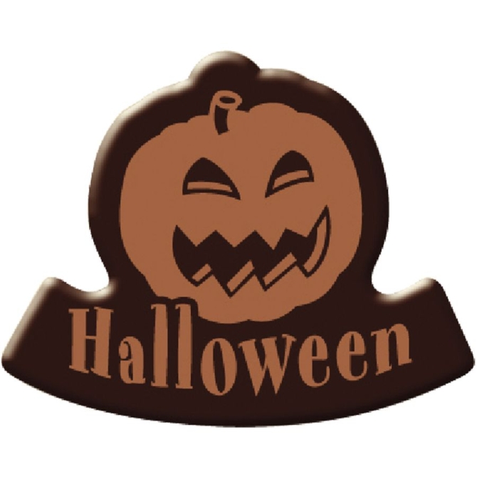 3 platos de calabaza de Halloween (4, 8 cm) - Chocolate 