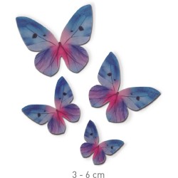 4 Mariposas Azul / Rosa - Azyme. n1