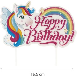 Adornos de papel para tartas - Unicornio. n1