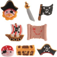 8 Decoraciones Piratas (2-3,5 cm) - Azcar