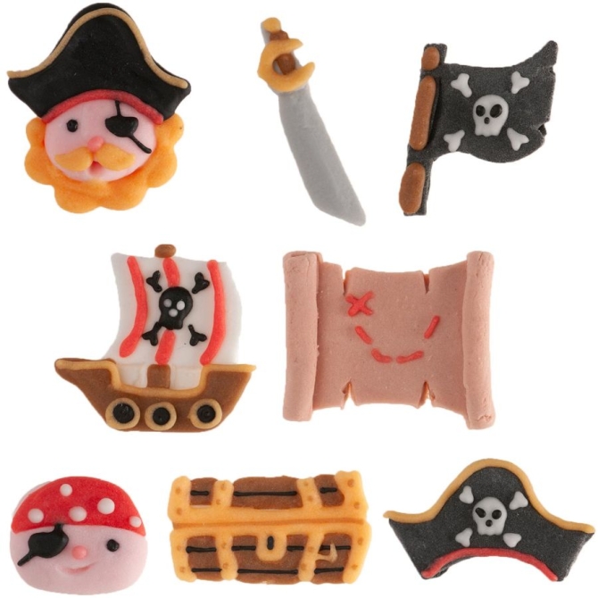 8 Decoraciones Piratas (2-3, 5 cm) - Azcar 