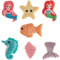 7 decoraciones de sirena (2,5-3 cm) - Azcar