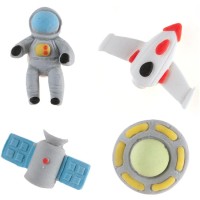 4 Decoraciones de Astronautas (2-3,5 cm) - Azcar