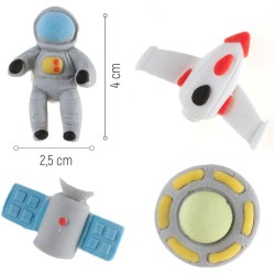 4 Decoraciones de Astronautas (2-3, 5 cm) - Azcar. n1