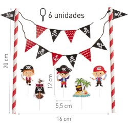 Adornos de papel para tartas - Pirata. n1