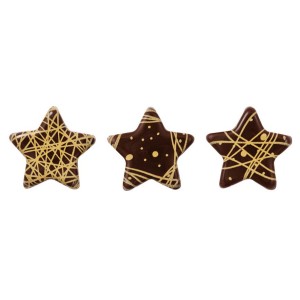 3 Mini Estrellas Doradas - Chocolate Negro