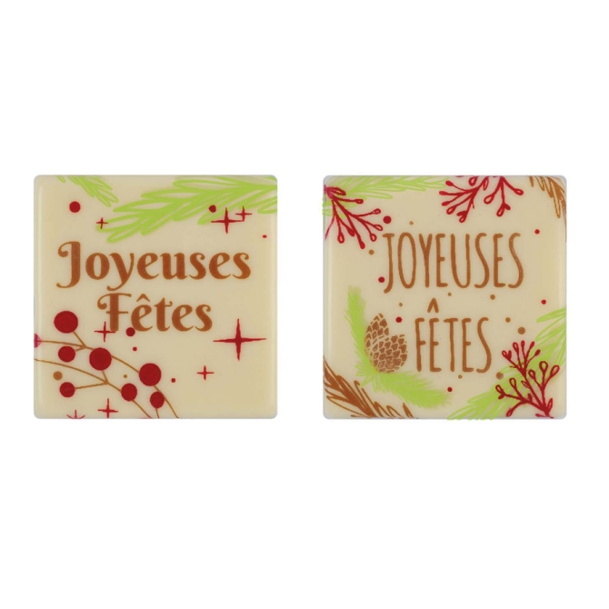 2 Puntas para Palitos Felices Fiestas (5 cm) - Chocolate Blanco 