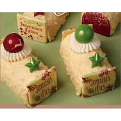 2 Puntas para Palitos Felices Fiestas (5 cm) - Chocolate Blanco. n1