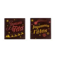 2 Puntas para Palitos Felices Fiestas (5 cm) - Chocolate Negro