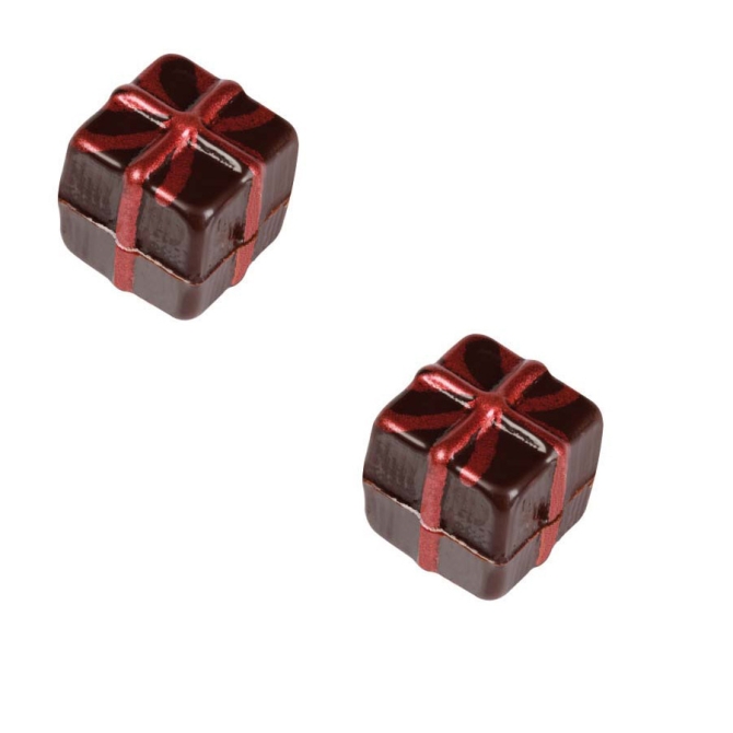 2 paquetes de regalo 3D (2, 4 cm) - Chocolate negro 