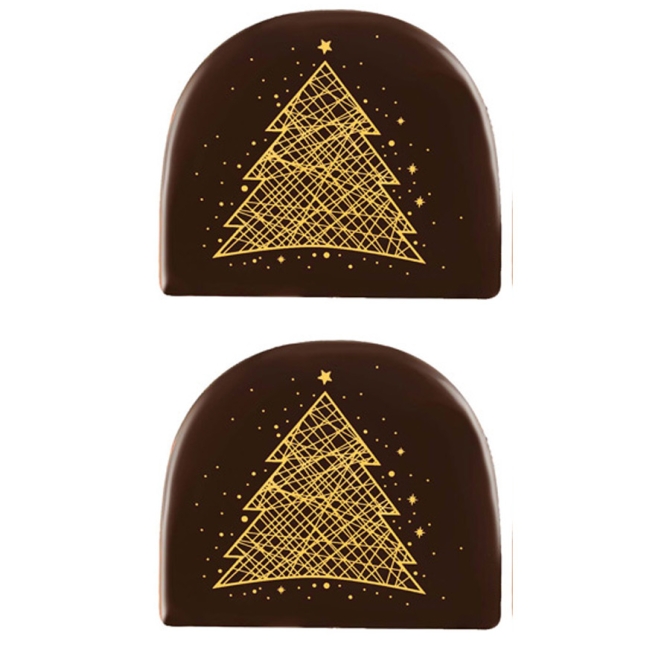 2 Troncos de Troncos de rbol de Navidad Dorados (7, 7 cm) - Chocolate Negro 