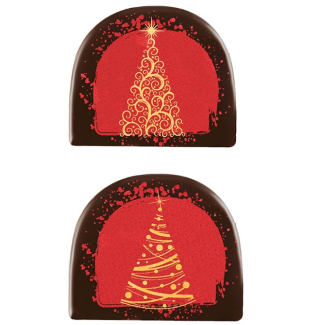 2 Extremos de tronco rbol de Navidad Arabesque (7, 7 cm) - Chocolate oscuro 